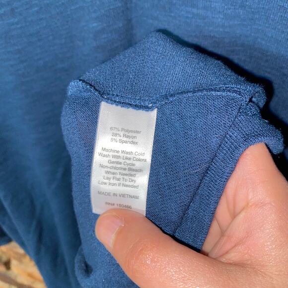 Market & Spruce Blue Knit Pullover V-Neck Lightweight Sweater Women's Size XXL - Picture 4 of 5